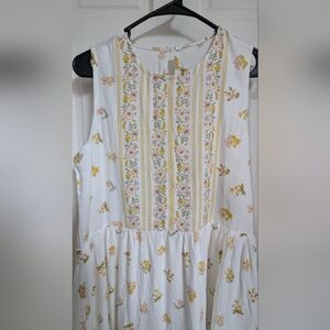 Whimsical Floral Sleeveless Maxi Dress